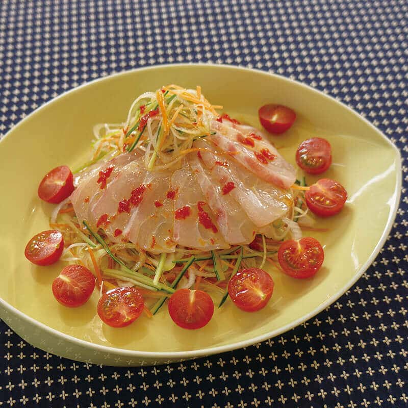 鯛のピリ辛カルパッチョ 千年こうじや